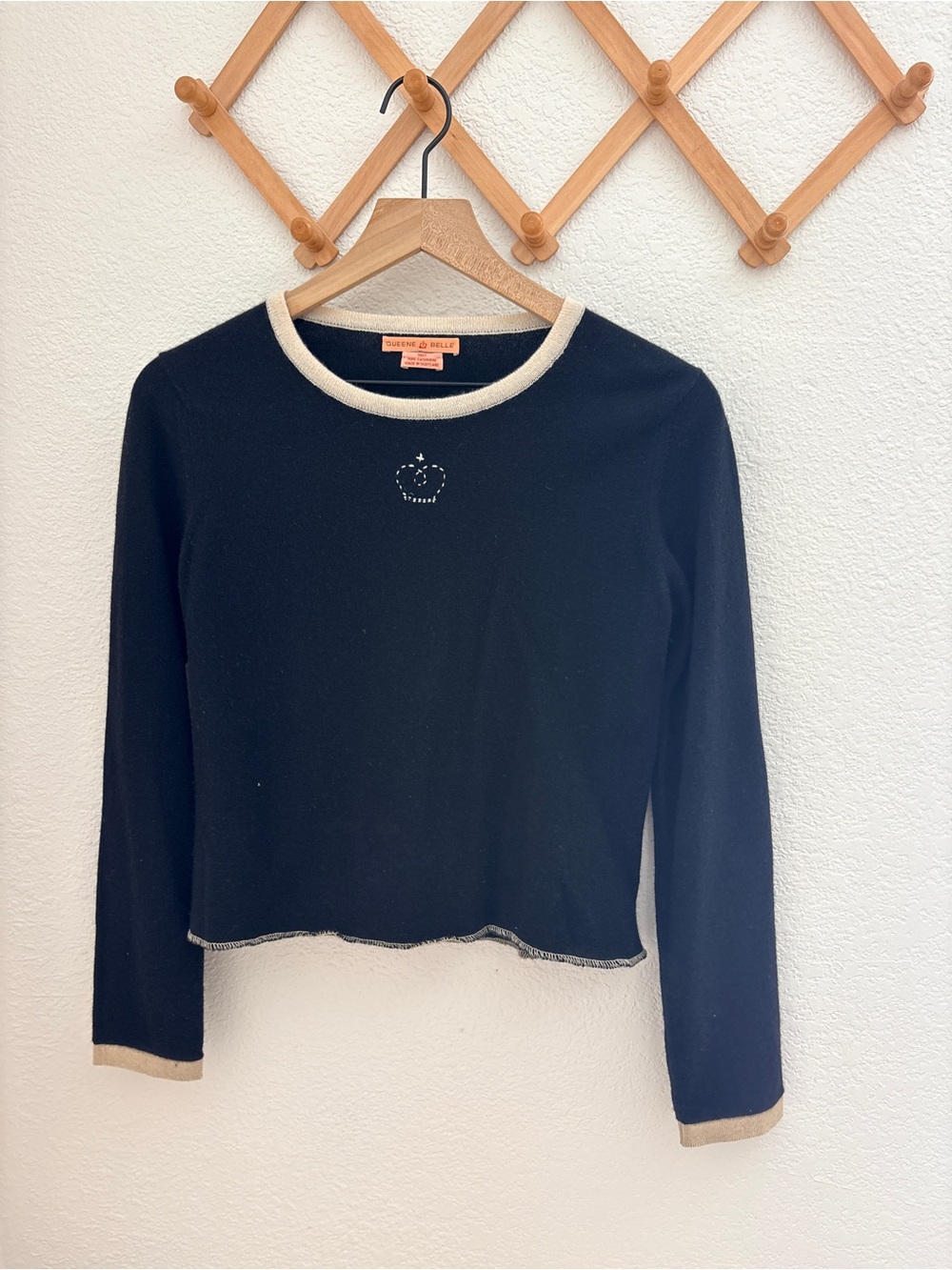 Queene and Belle 100% Cashmere Black Sweater RARE